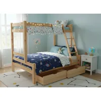 Detská poschodová posteľ s rozšíreným spodným lôžkom z masívu ROBUST 8X8 6A - 200x90 cm