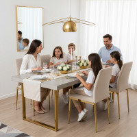 Jedálenská stolička MAVERIK Velvet - béžová/zlatá