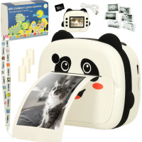 Detský instantný fotoaparát s tlačou - Panda - biely