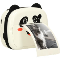Detský instantný fotoaparát s tlačou - Panda - biely