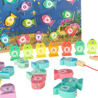 Montessori drevená rybárska hra s magnetmi