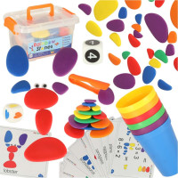 Kreatívne farebné Montessori okruhliaky - triedenie farieb
