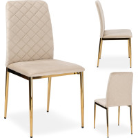 Jedálenská stolička MAVERIK Velvet - béžová/zlatá