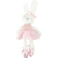 Plyšový králik v ružových šatách 42 cm