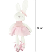 Plyšový králik v ružových šatách 42 cm
