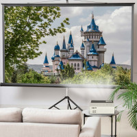Detský prenosný projektor LED TFT LCD 16:9 1920x1080 USB 20W - biely