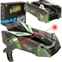 RC laserom riadené auto jazdiace po stene - šedé