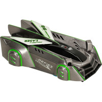 RC laserom riadené auto jazdiace po stene - šedé