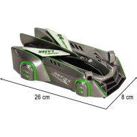 RC laserom riadené auto jazdiace po stene - šedé