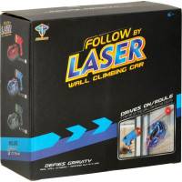 RC laserom riadené auto jazdiace po stene - šedé