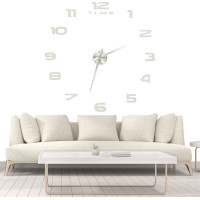 Nástenné hodiny veľké 80-120 cm - strieborné