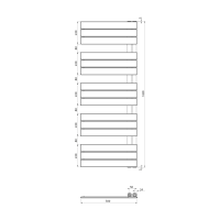 Aqualine MYTHOS vykurovacie teleso 500x1430mm, biela LLM514W