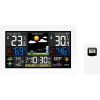 Solight meteostanica, extra veľký farebný LCD, teplota, vlhkosť, tlak, RCC, USB nabíjanie, biela
