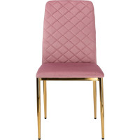 Jedálenská stolička MAVERIK Velvet - ružová/zlatá