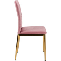 Jedálenská stolička MAVERIK Velvet - ružová/zlatá