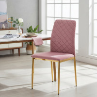 Jedálenská stolička MAVERIK Velvet - ružová/zlatá