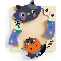 Mudpuppy Drevené halloweenskej puzzle sada 4 puzzle
