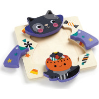 Mudpuppy Drevené halloweenskej puzzle sada 4 puzzle