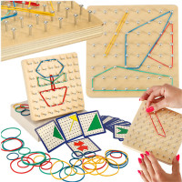 Geoboard - drevená motorická hra s gumičkami