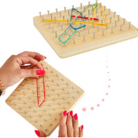 Geoboard - drevená motorická hra s gumičkami