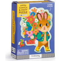 Mudpuppy Puzzle s blahoželaním Zajačik s kyticou