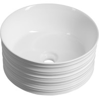 Sapho ALETTE keramické umývadlo na dosku, vysoké, Ø 41cm, biela AR459 Sapho ALETTE keramické umývadlo na dosku, vysoké, Ø 41cm, biela AR459