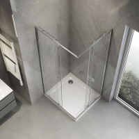 Aqualine AGGA obdĺžniková sprchová zástena 900x800mm, číre sklo HLF809Y