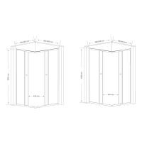Aqualine AGGA obdĺžniková sprchová zástena 900x800mm, číre sklo HLF809Y