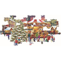 CLEMENTONI Panoramatické puzzle Vianočná kolekcia: Vianočná dedinka 1000 dielikov