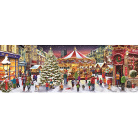 CLEMENTONI Panoramatické puzzle Vianočná kolekcia: Vianočná dedinka 1000 dielikov