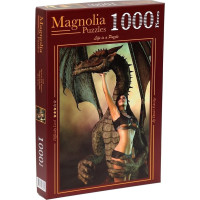 MAGNOLIA Puzzle Dievča s drakom 1000 dielikov