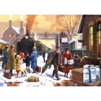 RAVENSBURGER Puzzle Lokomotíva v bielom ruchu 1000 dielikov