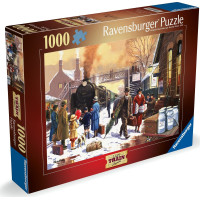 RAVENSBURGER Puzzle Lokomotíva v bielom ruchu 1000 dielikov