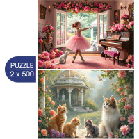 ALIPSON Puzzle Malá balerína a Romantická záhrada 2x500 dielikov