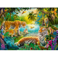 RAVENSBURGER Puzzle Oáza tigrov 500 dielikov