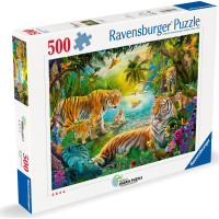 RAVENSBURGER Puzzle Oáza tigrov 500 dielikov