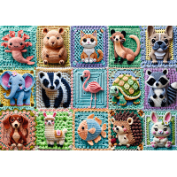 TREFL Puzzle Premium Plus Háčkované zvieratká 1000 dielikov