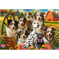 CASTORLAND Puzzle Šťastné psy na vidieku 1000 dielikov