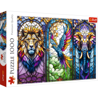 TREFL Puzzle Vitráž so zvieratami 1000 dielikov