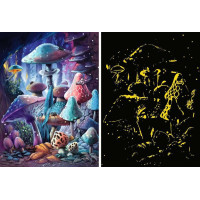 RAVENSBURGER Svietiace puzzle Magické huby 500 dielikov