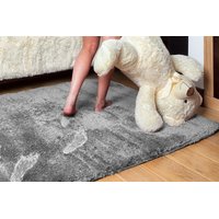Detský plyšový koberec STRIEBORNÝ