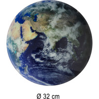 Nástenné hodiny Planéta Zem s LED displejom 32 cm - modré
