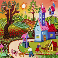 ALIPSON Štvorcové puzzle Záhrada s makmi 1000 dielikov