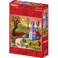 ALIPSON Štvorcové puzzle Záhrada s makmi 1000 dielikov