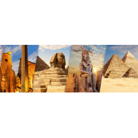 BLUEBIRD Panoramatické puzzle Objavte Egypt – Luxor a Gíza 1000 dielikov
