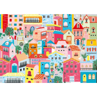 MAGNOLIA Puzzle Farebné domy 1000 dielikov