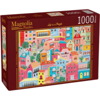MAGNOLIA Puzzle Farebné domy 1000 dielikov