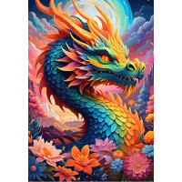 ALIPSON Puzzle Farebný drak 1000 dielikov