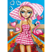 MAGNOLIA Puzzle Dáma v ružovom 1000 dielikov
