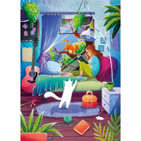 MAGNOLIA Puzzle Dievča a jej mačky 1000 dielikov